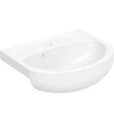 Umywalka mała Solo, B40cm, H17cm, T33cm, z otworem na baterię, z przelewem Koło (72942000)