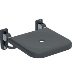 Siedzisko prysznicowe Lehnen Concept Pro, B43.5cm, H19cm, T50cm, antracyt, z otworem, stal nierdzewna gładka Koło (L62001000)