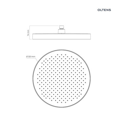 Deszczownica okrągła 32 cm czarny mat Regna Oltens (37009300)