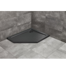 Brodzik pięciokątny 90x80 Doros PT E Prawy Stone Black Radaway (SDRPT9080-01-54SR)