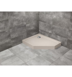 Brodzik pięciokątny 90x80 Doros PT E lewy Compact Stone kaszmirowy Radaway (SDRPTP9080-05-84SL)