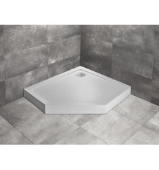 Brodzik pięciokątny 100x80 Doros PT E Compact Stone biały Radaway (SDRPTP1080-05-04SR)