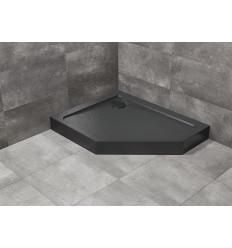 Brodzik pięciokątny 100x80 Doros PT E Lewy Compact Stone Black Radaway (SDRPTP1080-05-54SL)