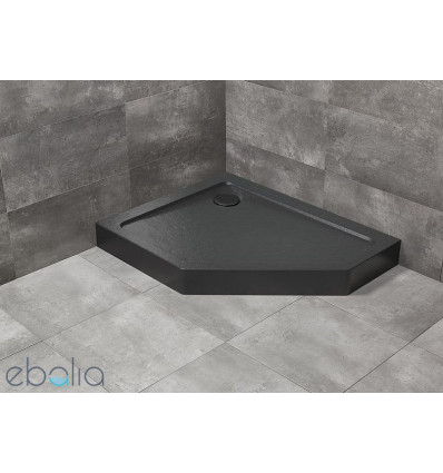Brodzik pięciokątny 100x80 Doros PT E Lewy Compact Stone Black Radaway (SDRPTP1080-05-54SL)