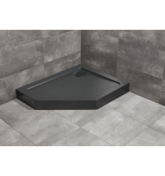 Brodzik pięciokątny 100x80 Doros PT E Prawy Compact Stone Black Radaway (SDRPTP1080-05-54SR)