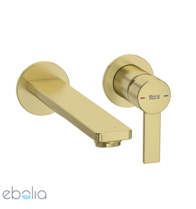 Bateria umywalkowa dwuotworowa podtynkowa Brushed Gold Targa Roca (A5A355FVA0)