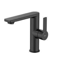 Bateria umywalkowa medium z korkiem klik klak Cold Start czarny mat Targa Roca (A5A405FNB0)