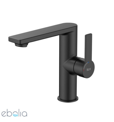 Bateria umywalkowa medium z korkiem klik klak Cold Start czarny mat Targa Roca (A5A405FNB0)