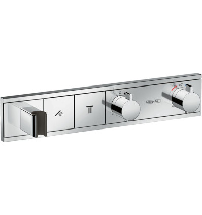 Bateria termostatyczna do 2 odbiorników ze zintegrowanym przyłączem i uchwytem, podtynkowa Chrom RainSelect Hansgrohe (15355000)