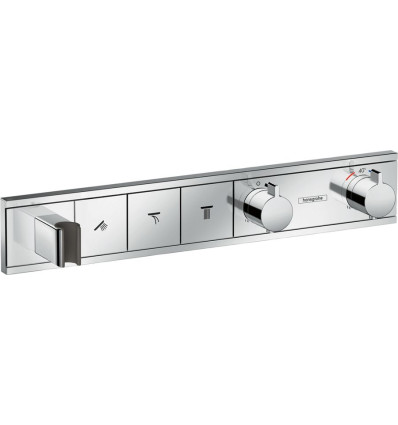Bateria termostatyczna do 3 odbiorników ze zintegrowanym przyłączem i uchwytem, podtynkowa Chrom RainSelect Hansgrohe (15356000)