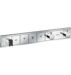 Bateria termostatyczna do 4 odbiorników ze zintegrowanym przyłączem i uchwytem, podtynkowa Chrom RainSelect Hansgrohe (15357000)