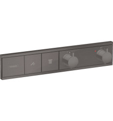 Bateria termostatyczna do 2 odbiorników, podtynkowa Czarny Chrom Szczotkowany RainSelect Hansgrohe (15380340)