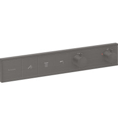 Bateria termostatyczna do 3 odbiorników, podtynkowa Czarny Chrom Szczotkowany RainSelect Hansgrohe (15381340)