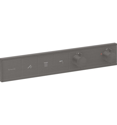 Bateria termostatyczna do 3 odbiorników, podtynkowa Czarny Chrom Szczotkowany RainSelect Hansgrohe (15381340)