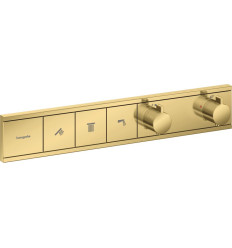 Bateria termostatyczna do 3 odbiorników, podtynkowa Złoty Optyczny Polerowany RainSelect Hansgrohe (15381990)