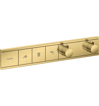 Bateria termostatyczna do 3 odbiorników, podtynkowa Złoty Optyczny Polerowany RainSelect Hansgrohe (15381990)