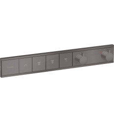 Bateria termostatyczna do 4 odbiorników, podtynkowa Czarny Chrom Szczotkowany RainSelect Hansgrohe (15382340)