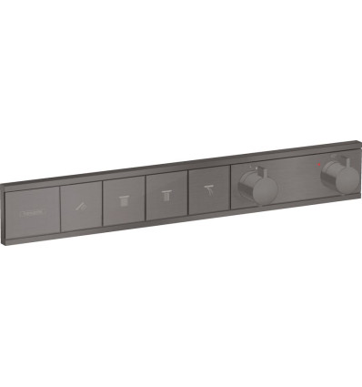 Bateria termostatyczna do 4 odbiorników, podtynkowa Czarny Chrom Szczotkowany RainSelect Hansgrohe (15382340)