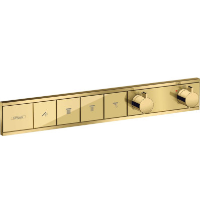 Bateria termostatyczna do 4 odbiorników, podtynkowa Złoty Optyczny Polerowany RainSelect Hansgrohe (15382990)