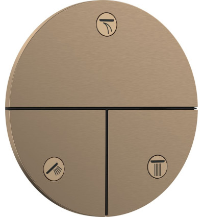 Zawór odcinający do 3 odbiorników, podtynkowy Brąz Szczotkowany ShowerSelect Comfort S Hansgrohe (15558140)
