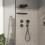 Zawór odcinający do 3 odbiorników, podtynkowy Czarny Chrom Szczotkowany ShowerSelect Comfort S Hansgrohe (15558340)