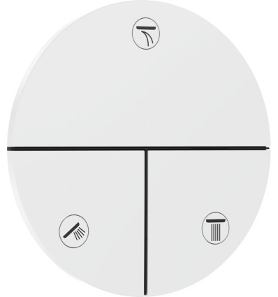 Zawór odcinający do 3 odbiorników, podtynkowy Biały Matowy ShowerSelect Comfort S Hansgrohe (15558700)