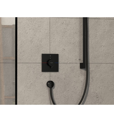 Bateria termostatyczna do 1 odbiornika podtynkowa Czarny Matowy ShowerSelect Comfort E Hansgrohe (15571670)