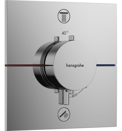 Bateria termostatyczna do 2 odbiorników zgodna z normą EN 1717 podtynkowa Chrom ShowerSelect Comfort E Hansgrohe (15578000)