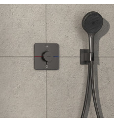 Bateria termostatyczna do 2 odbiorników, podtynkowa Czarny Chrom Szczotkowany ShowerSelect Comfort Q Hansgrohe (15583340)