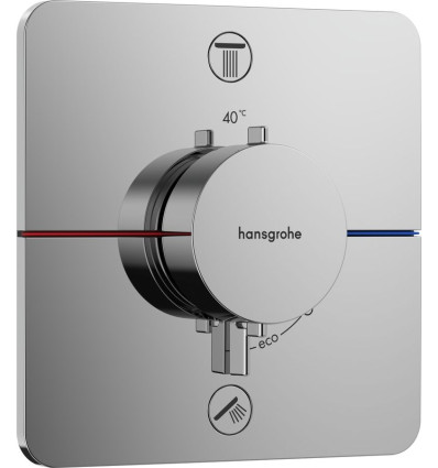 Bateria termostatyczna do 2 odbiorników zgodna z normą EN 1717 podtynkowa Chrom ShowerSelect Comfort Q Hansgrohe (15586000)