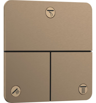 Zawór odcinający do 3 odbiorników podtynkowy Brąz Szczotkowany ShowerSelect Comfort Q Hansgrohe (15587140)