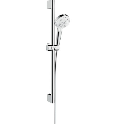 Zestaw prysznicowy 100 Vario EcoSmart z drążkiem 65 cm Biały/Chrom Crometta Hansgrohe (26534400)