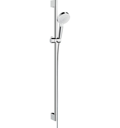 Zestaw prysznicowy 100 Vario EcoSmart z drążkiem 90 cm Biały/Chrom Crometta Hansgrohe (26538400)