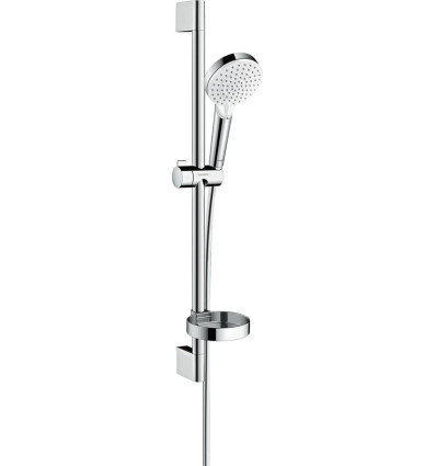 Zestaw prysznicowy 100 Vario z drążkiem 65 cm i mydelniczką Biały/Chrom Crometta Hansgrohe (26553400)