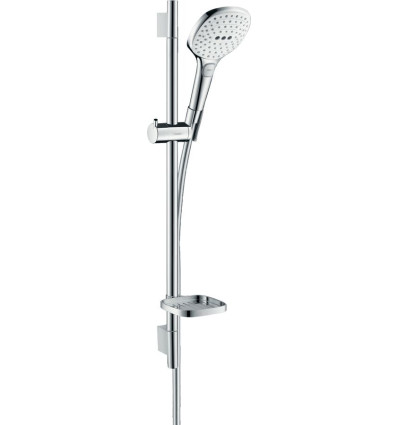 Zestaw prysznicowy 120 3jet z drążkiem 65 cm i mydelniczką Biały/Chrom Raindance Select E Hansgrohe (26620400)