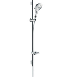 Zestaw prysznicowy 120 3jet z drążkiem 90 cm i mydelniczką Biały/Chrom Raindance Select E Hansgrohe (26621400)