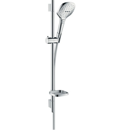 Zestaw prysznicowy 120 3jet EcoSmart z drążkiem 65 cm i mydelniczką Chrom Raindance Select E Hansgrohe (26622000)