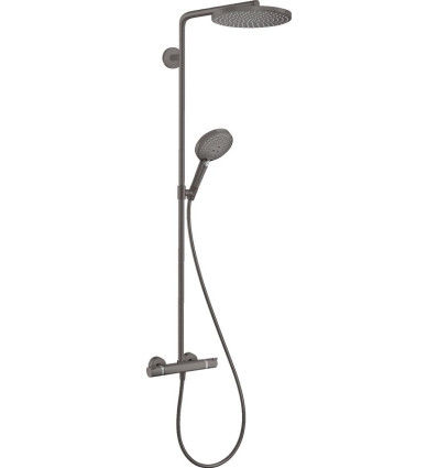 Komplet prysznicowy 240 1jet PowderRain z termostatem Czarny Chrom Szczotkowany Raindance Select S Hansgrohe (27633340)