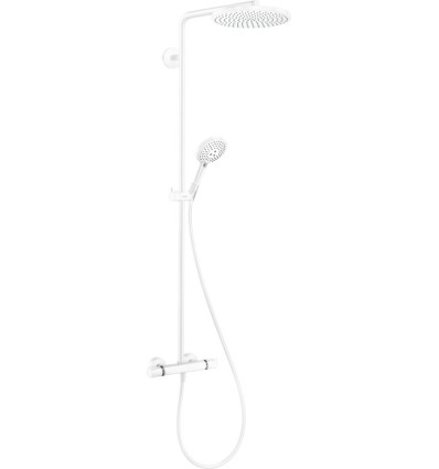Komplet prysznicowy 240 1jet PowderRain z termostatem Biały Matowy Raindance Select S Hansgrohe (27633700)