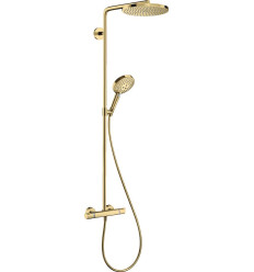 Komplet prysznicowy 240 1jet PowderRain z termostatem Złoty Optyczny Polerowany Raindance Select S Hansgrohe (27633990)