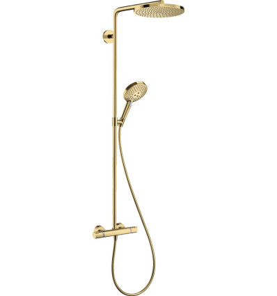 Komplet prysznicowy 240 1jet PowderRain z termostatem Złoty Optyczny Polerowany Raindance Select S Hansgrohe (27633990)
