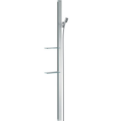 Drążek prysznicowy E 150 cm z wężem Isiflex 160 cm i półkami Chrom Unica Hansgrohe (27645000)