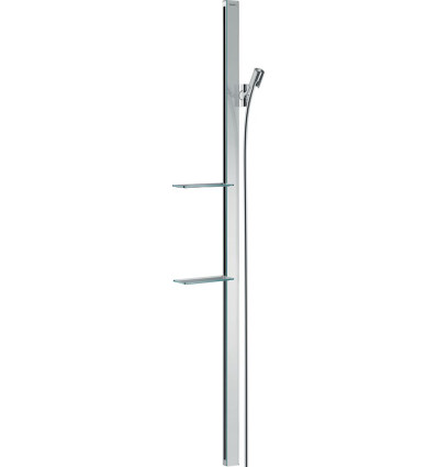 Drążek prysznicowy E 150 cm z wężem Isiflex 160 cm i półkami Chrom Unica Hansgrohe (27645000)