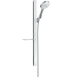 Zestaw prysznicowy 120 3jet z drążkiem 90 cm i półką Biały/Chrom Raindance Select S Hansgrohe (27648400)