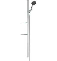 Zestaw prysznicowy 130 3jet EcoSmart z drążkiem 150cm i półkami Chrom Rainfinity Hansgrohe (27674000)