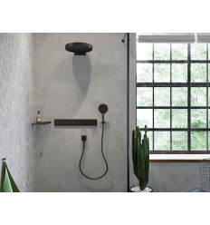 Uchwyt prysznicowy Porter E Czarny Chrom Szczotkowany Hansgrohe (28387340)