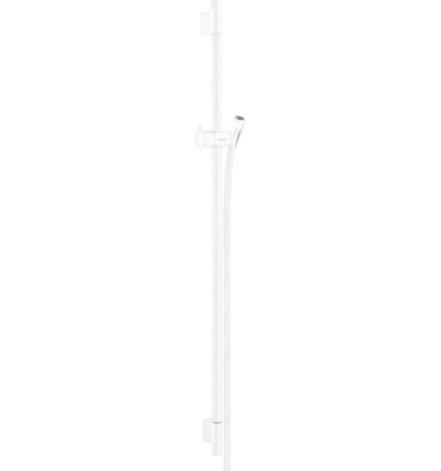 Drążek prysznicowy S Puro 90 cm z wężem Isiflex 160 cm Biały Matowy Unica Hansgrohe (28631700)