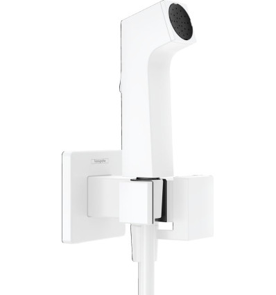 Główka prysznicowa Bidette 1jet E EcoSmart z mieszaczem, uchwytem i wężem prysznicowym 125 cm Biały Matowy Hansgrohe (29233700)