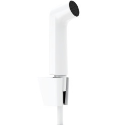 Główka prysznicowa Bidette 1jet S EcoSmart z uchwytem Porter S i wężem prysznicowym 125 cm Biały Matowy Hansgrohe (29238700)