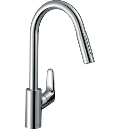 Jednouchwytowa bateria kuchenna 240, wyciągana wylewka, 2jet Chrom Focus M41 Hansgrohe (31815000)